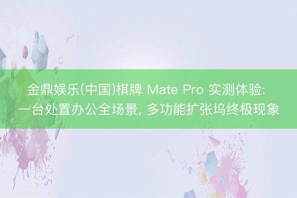 金鼎娱乐(中国)棋牌 Mate Pro 实测体验: 一台处置办公全场景， 多功能扩张坞终极现象