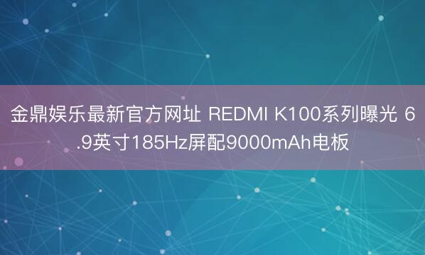 金鼎娱乐最新官方网址 REDMI K100系列曝光 6.9英寸185Hz屏配9000mAh电板