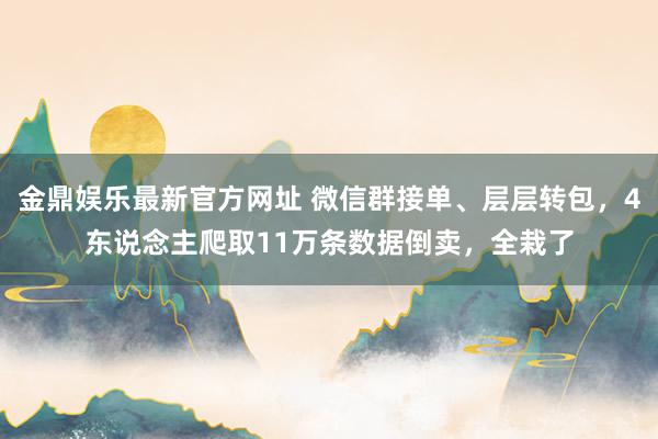 金鼎娱乐最新官方网址 微信群接单、层层转包,4东说念主爬取11万条数据倒卖,全栽了